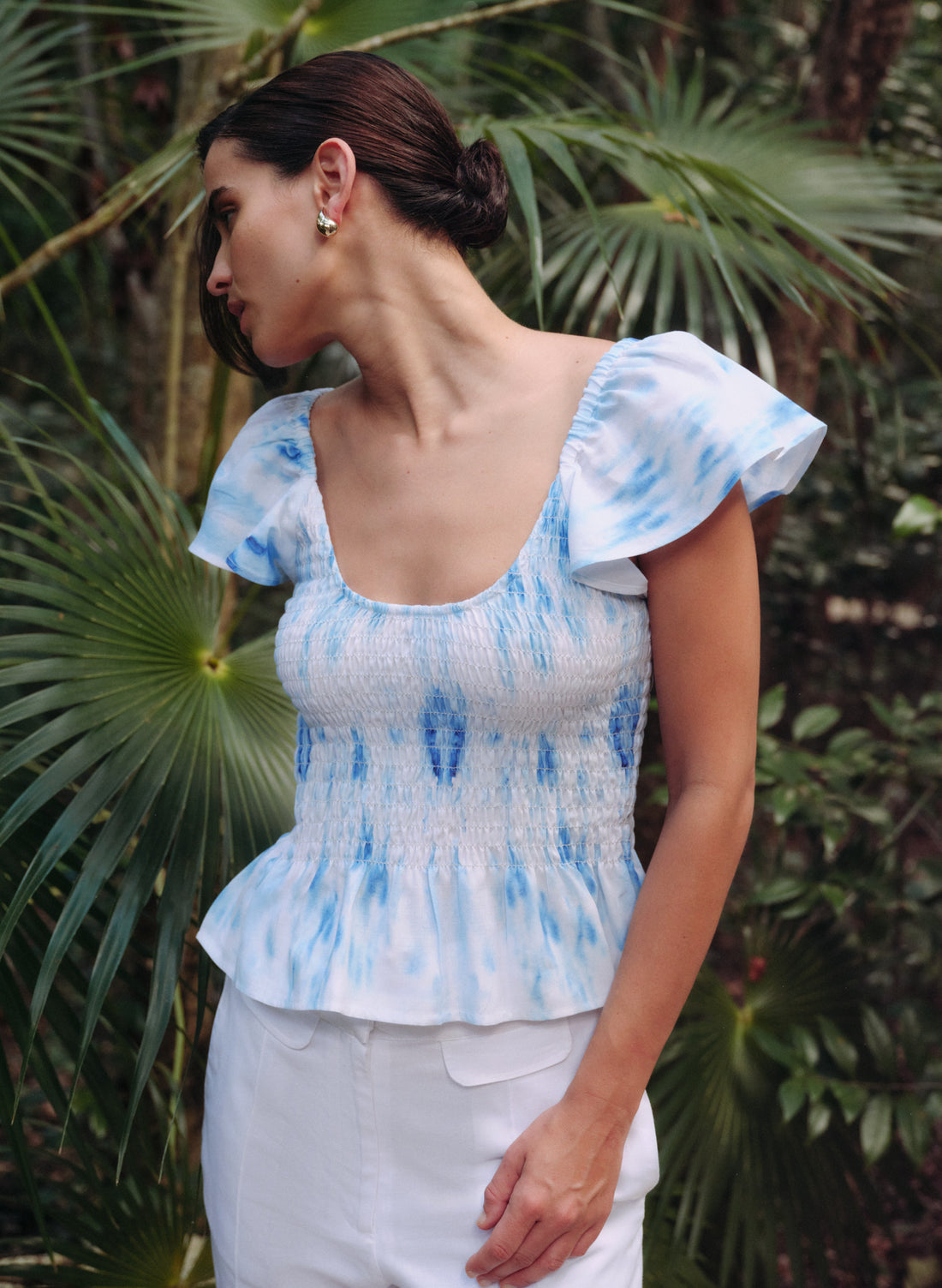 Blusa Manga corta Lino Algodón Zicatela