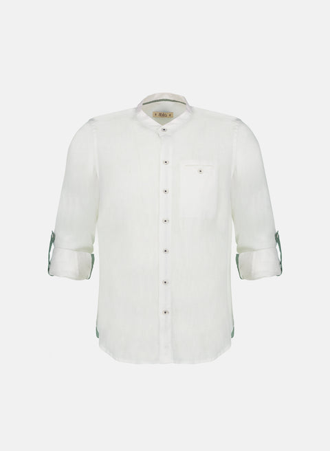 Camisa Cuello Mao 100% Lino Elen