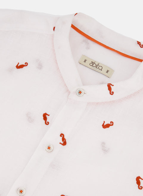 Camisa manga larga 100% Lino Mia Hipocampo
