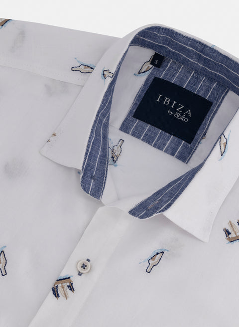 Camisa manga corta 100% Lino Mia Naufragio