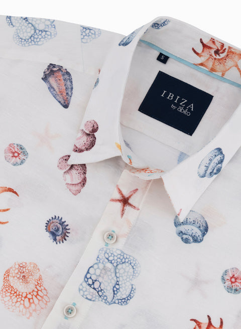 Camisa manga corta Lino Algodón Paraga Bivalvas