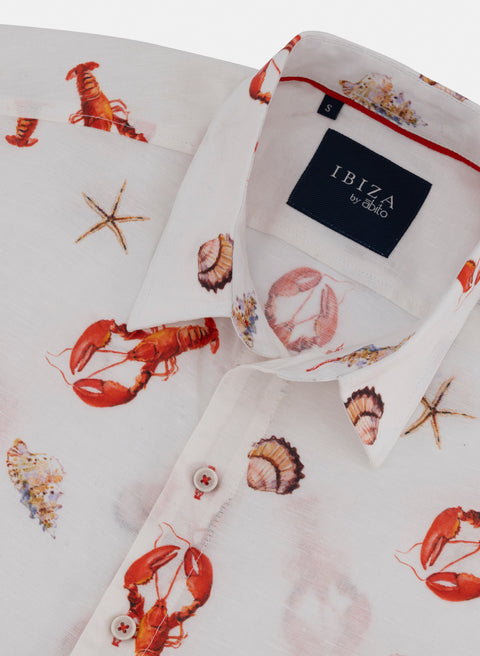 Camisa manga corta Lino Algodón Paraga Langouste