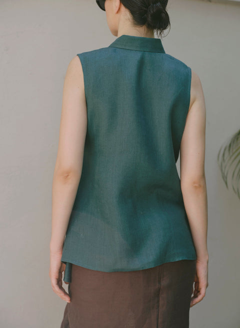 Blusa Asimetrica Lino Algodón Elessir