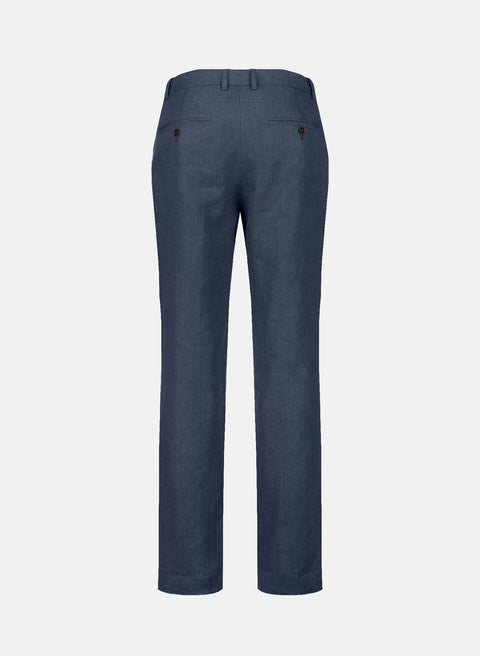 Pantalón 100% Lino Slim Chino Azul noche