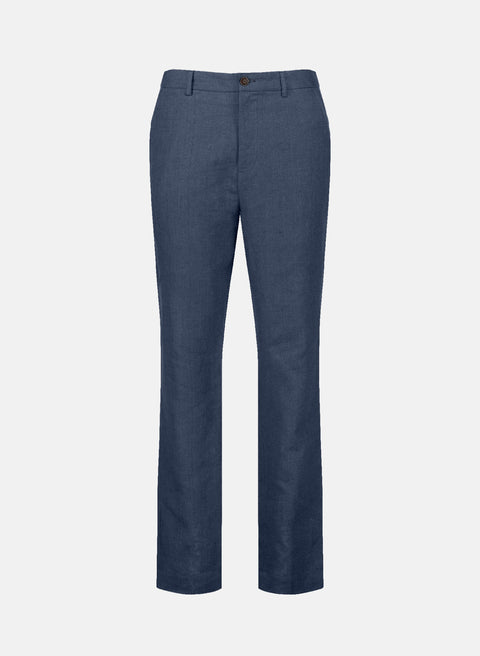Pantalón 100% Lino Slim Chino Azul noche
