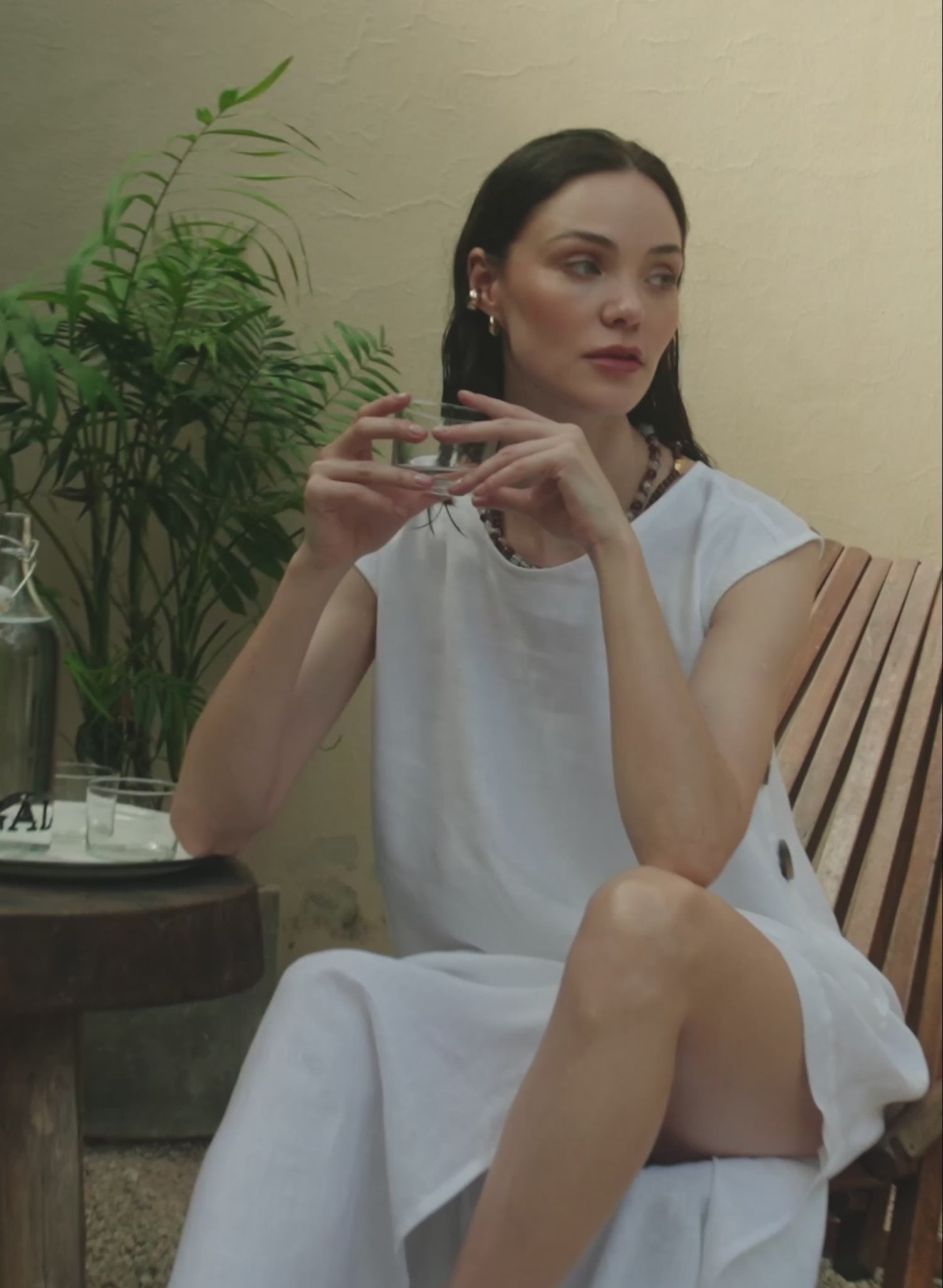 Vestido corto 100% Lino Prax