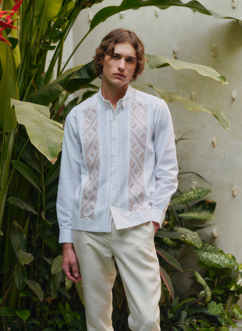 Guayabera Artesanal 100% Lino Cantil