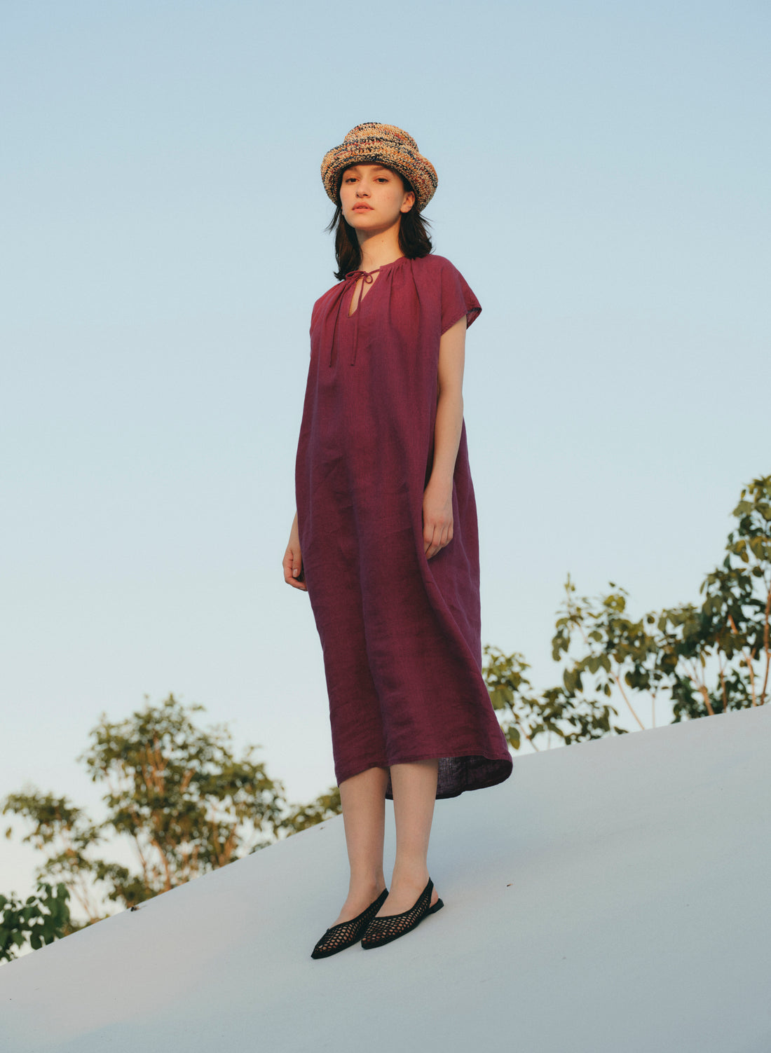 Vestido corto Lino Algodón Paranzella