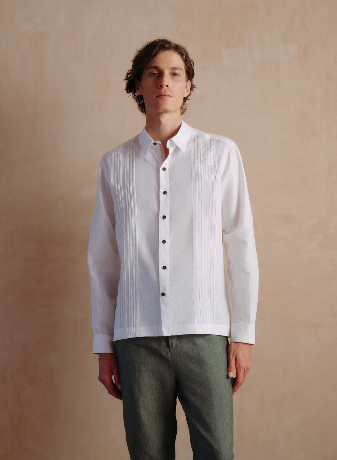 Guayabera Lino Algodón Cardena