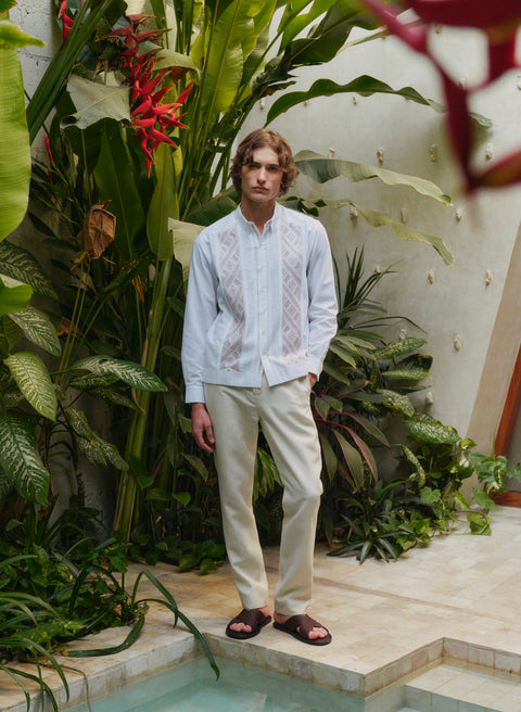Guayabera Artesanal 100% Lino Cantil