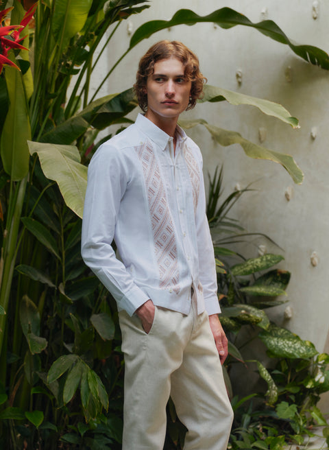 Guayabera Artesanal 100% Lino Cantil