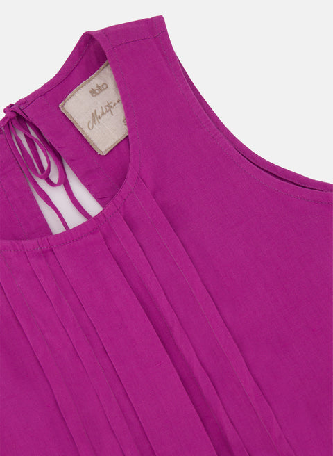 Vestido Largo Lino Algodón Blush morado