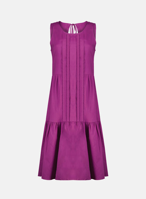 Vestido Largo Lino Algodón Blush morado